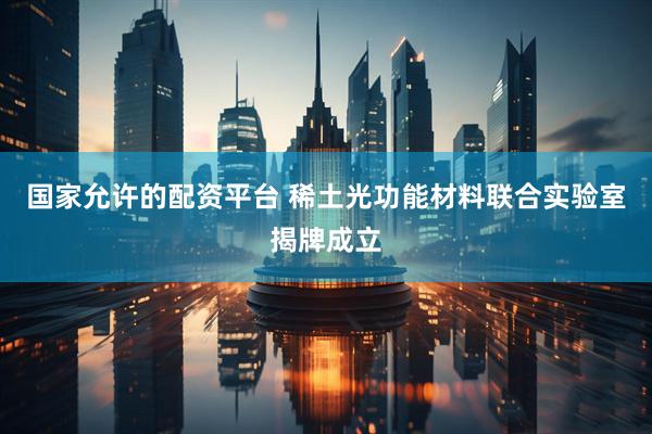 国家允许的配资平台 稀土光功能材料联合实验室揭牌成立